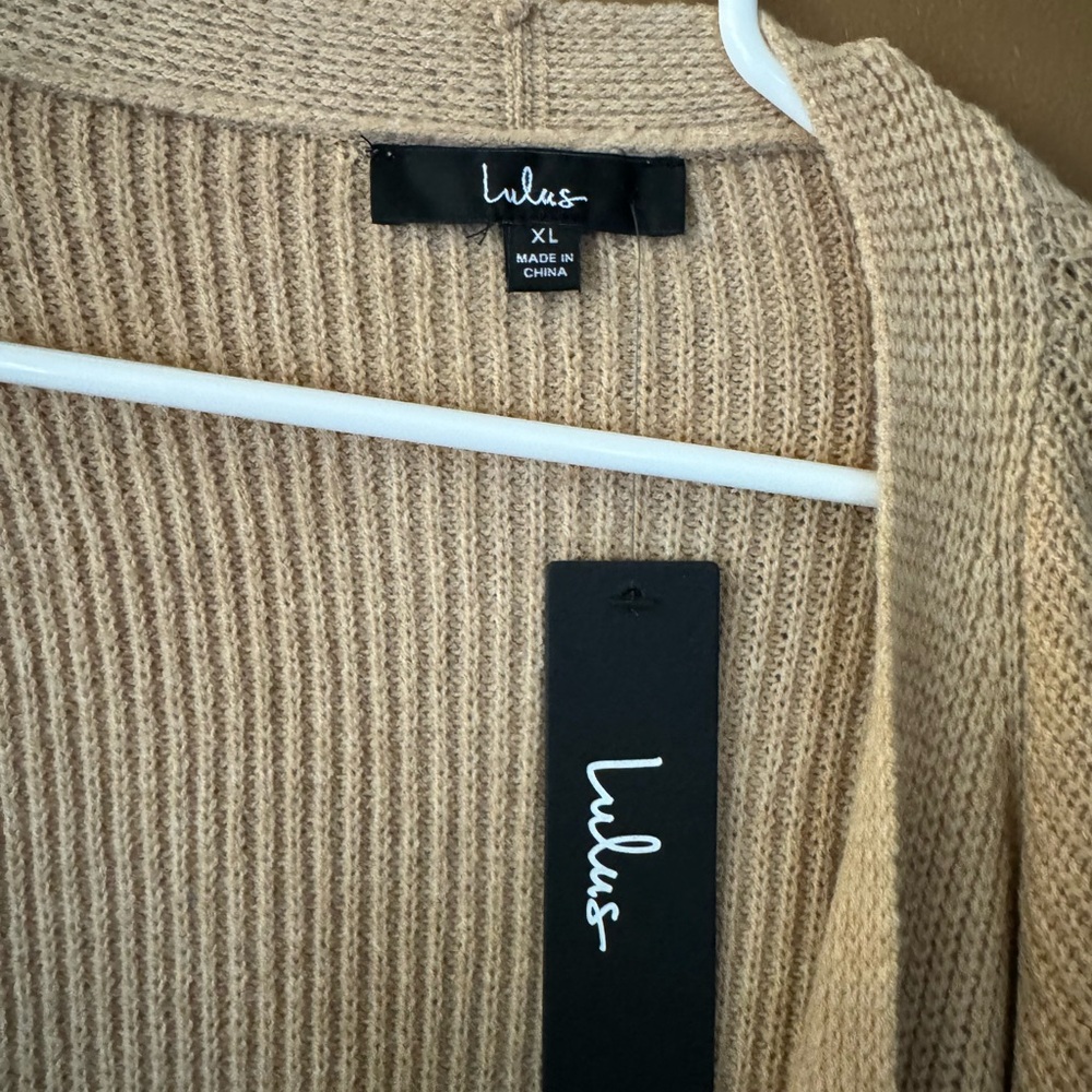Lulu's Cozy Knit Cardigan in Tan